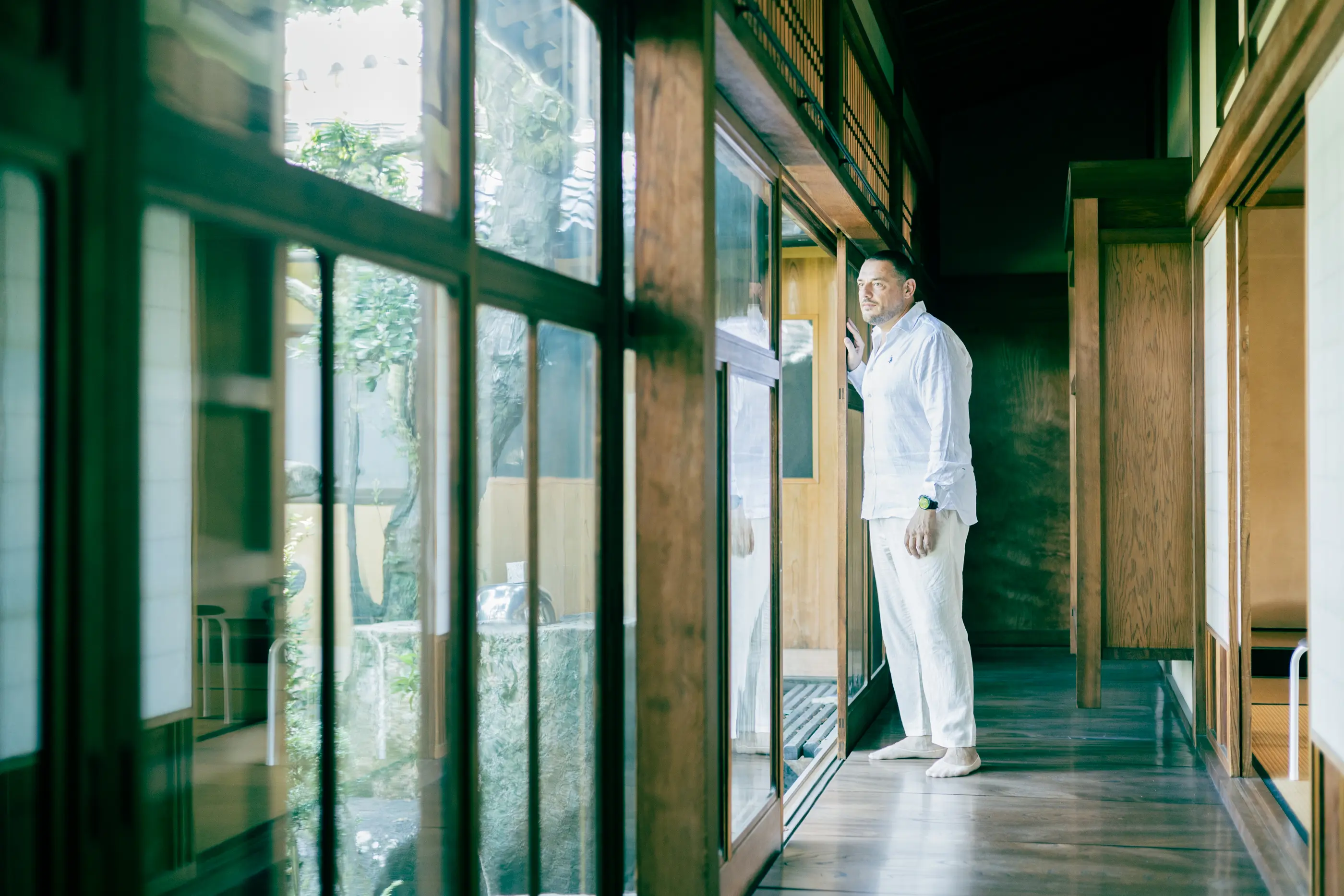 日本豪宅的走廊