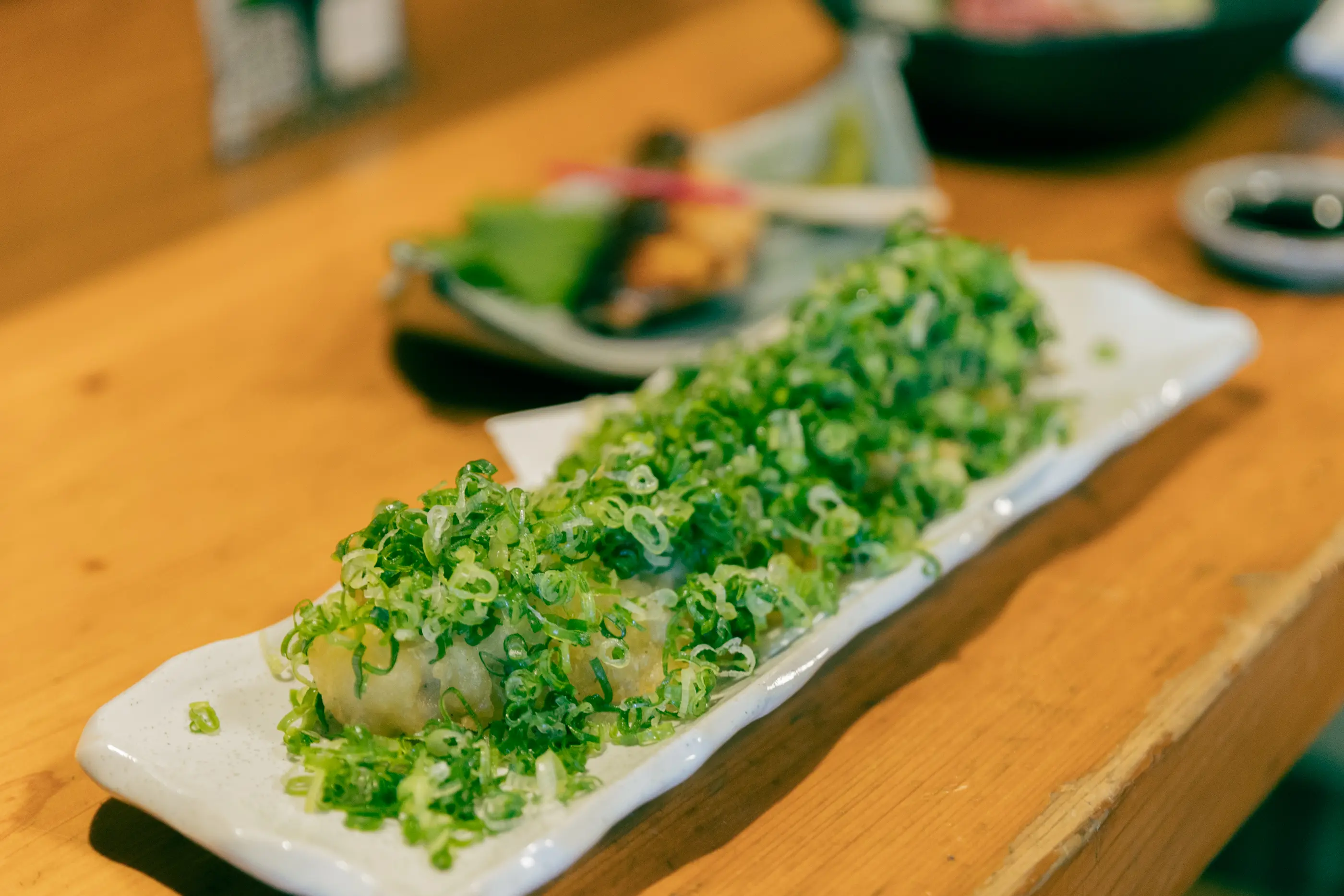 活殺星鰻天婦羅配蔥花