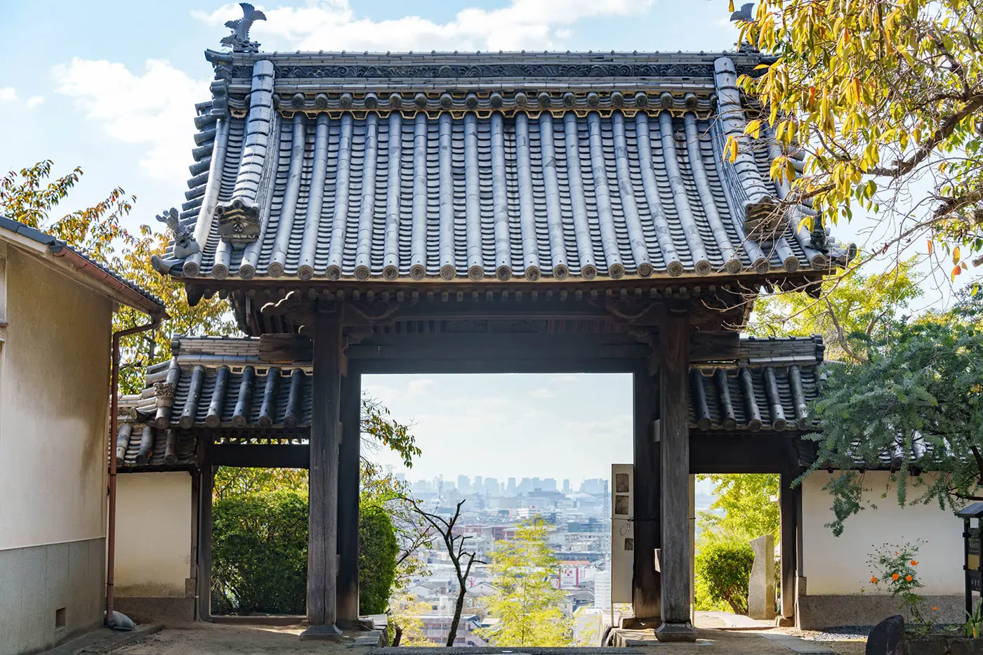 View of the town from the temple grounds