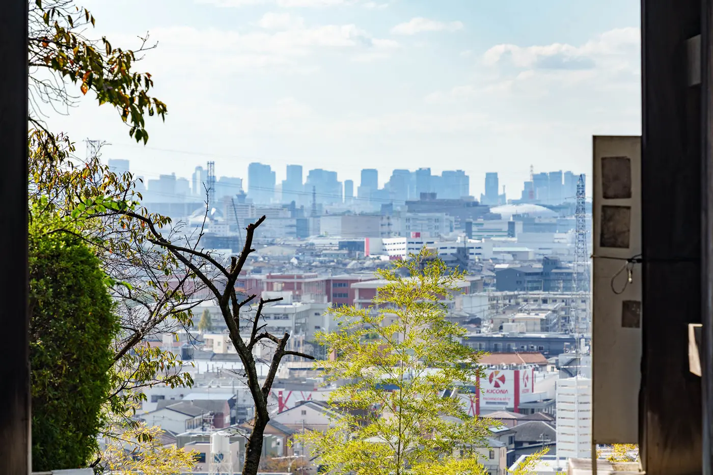 You can see the town in the distance