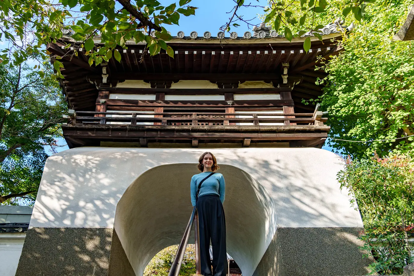 Kira-san on the stone steps