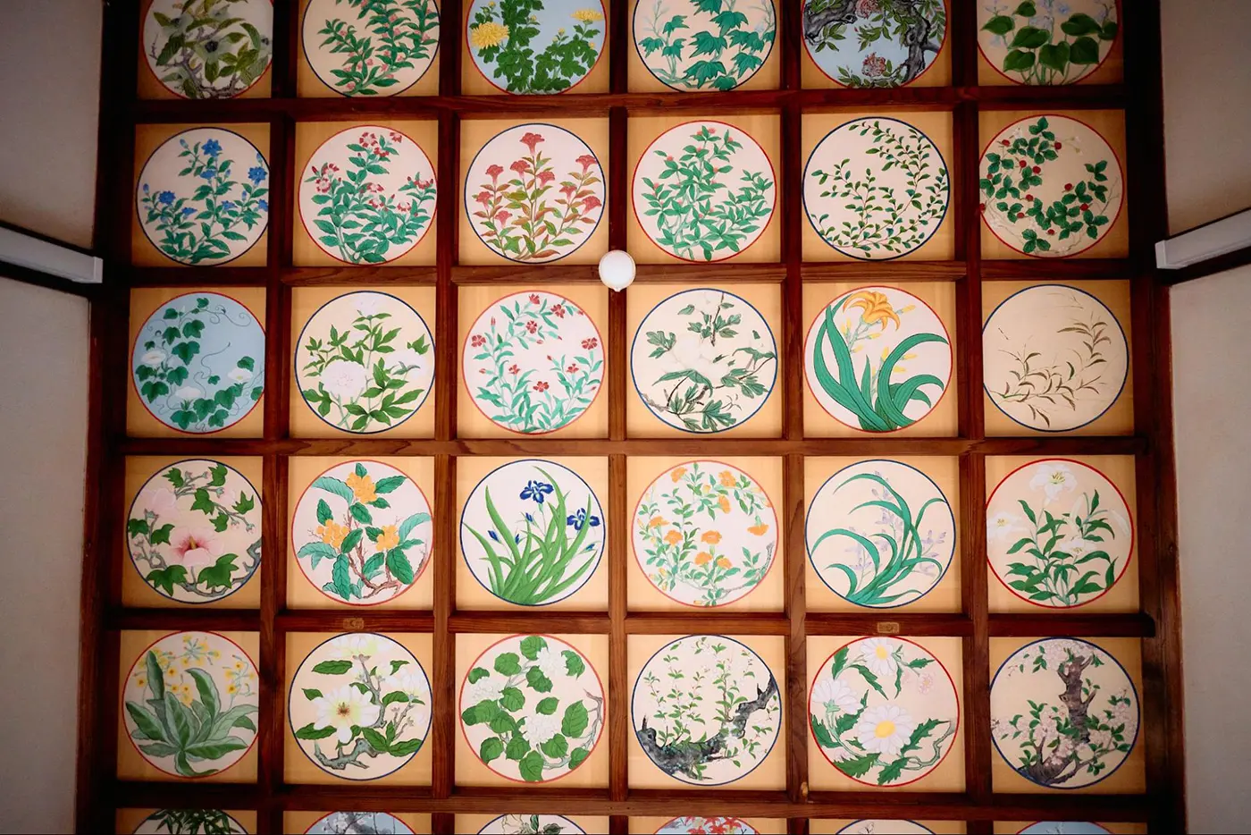 阿保神社の花卉図