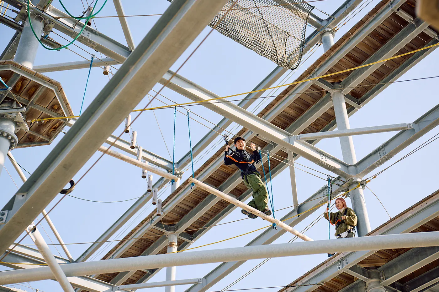 A couple receiving instructions on how to operate the device