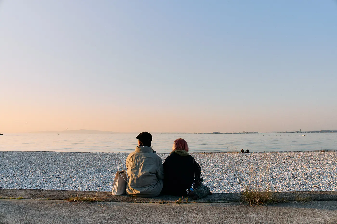 A couple spending time at Sennan Marble Beach