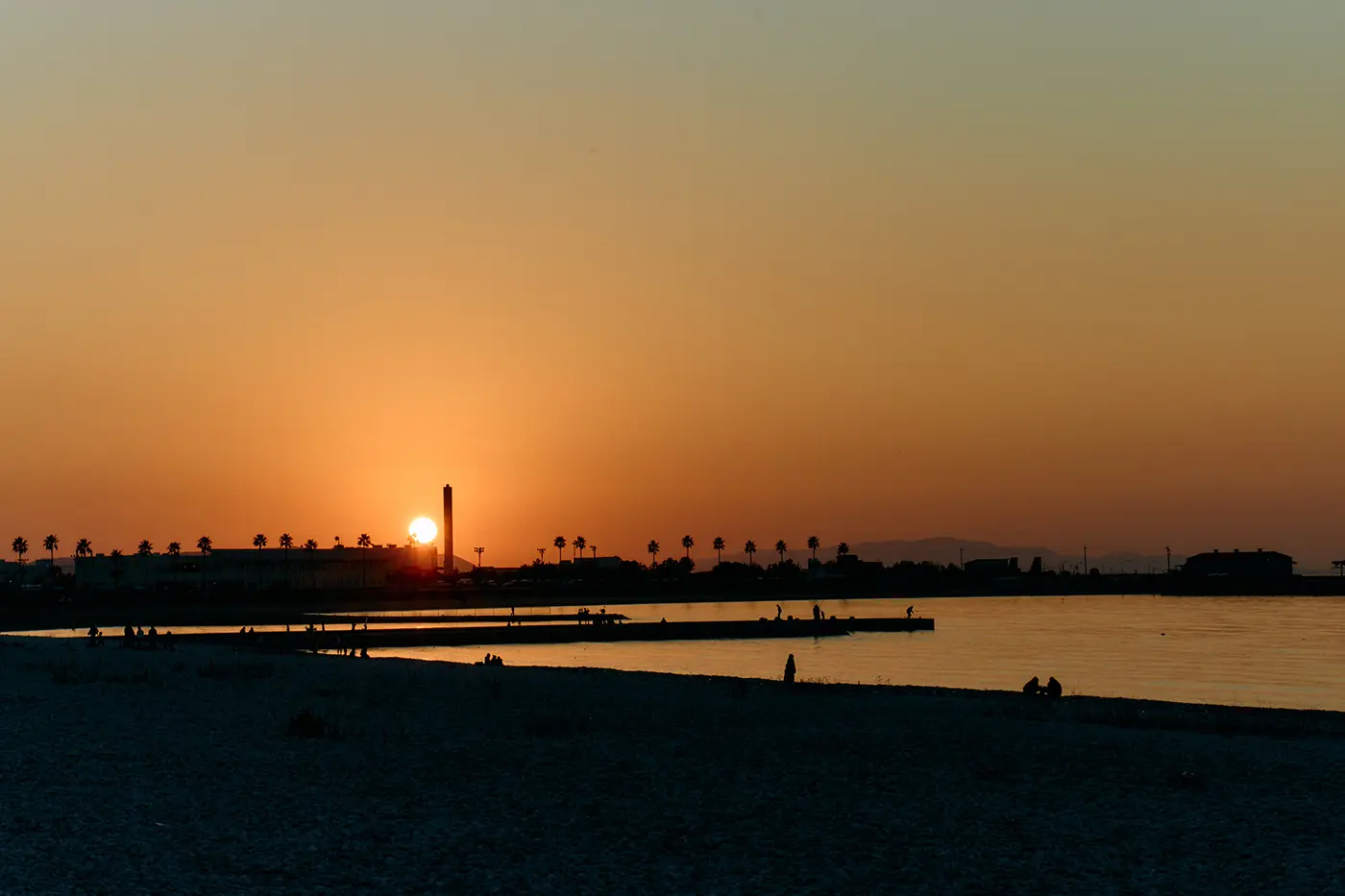 Sennan Marble Beach at dusk