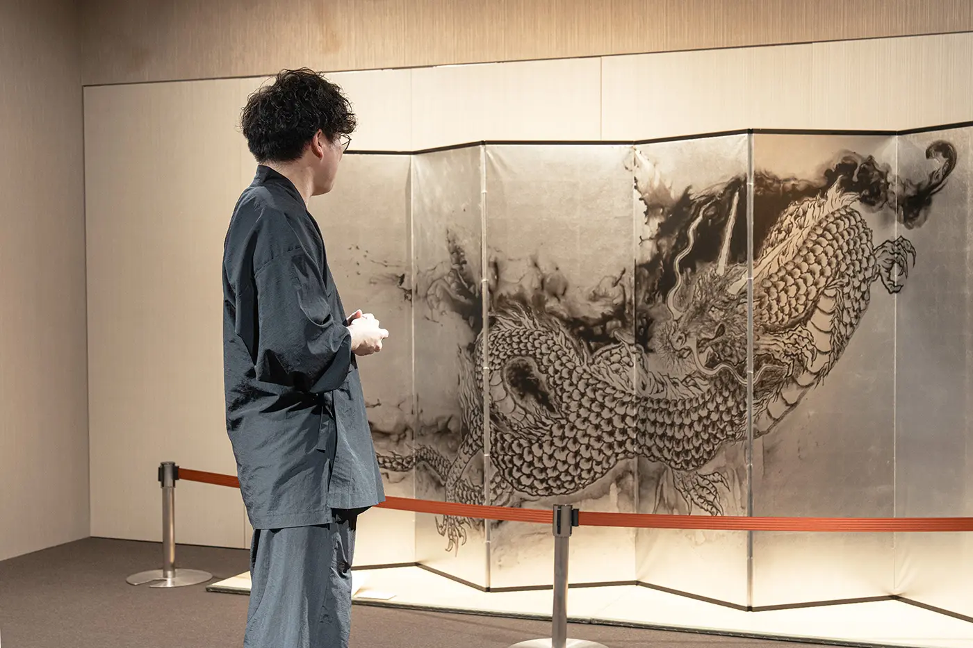 Folding screen painting by Toru Hasegawa