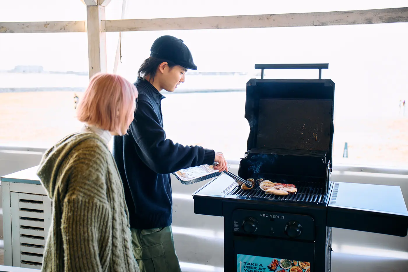 Couple enjoying BBQ
