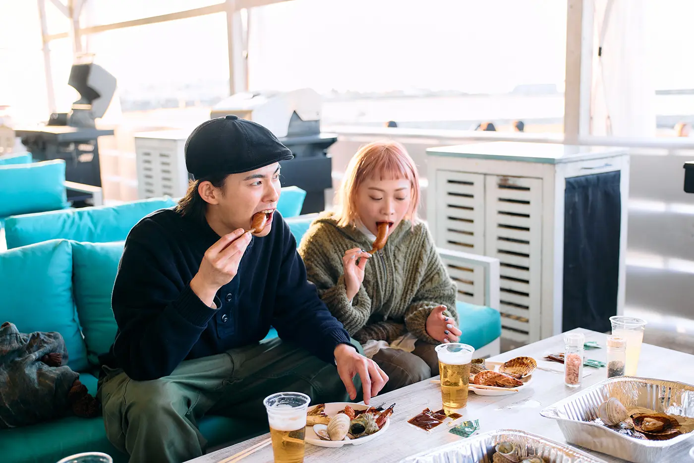 A couple having a meal