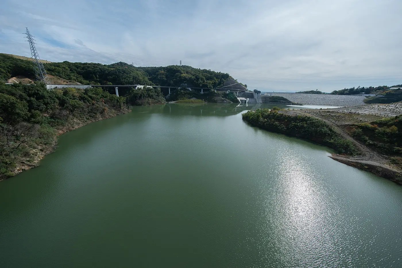 安威川ダム湖。