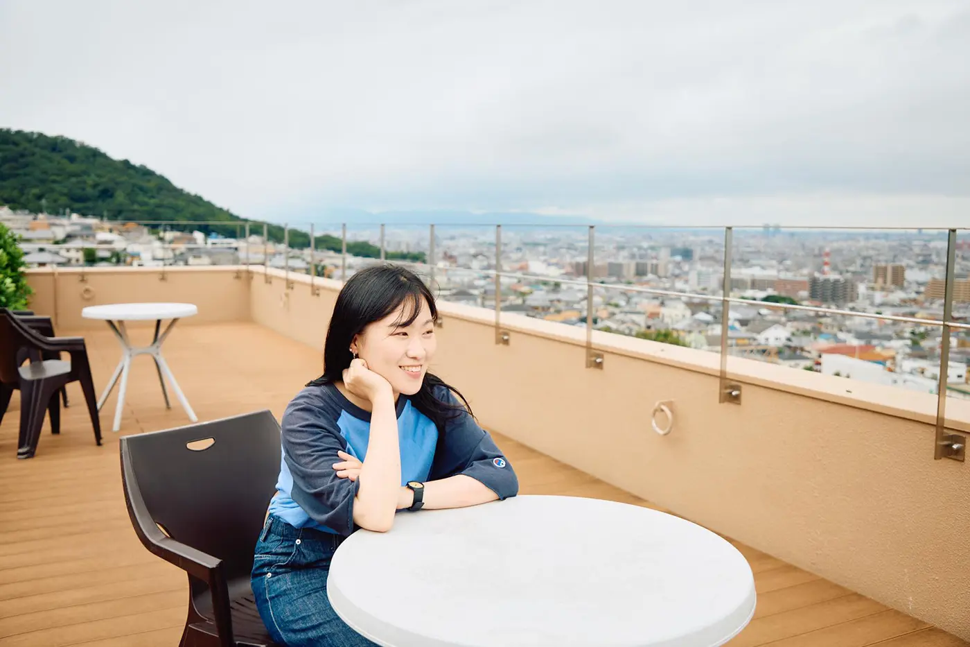 屋上のテラスで