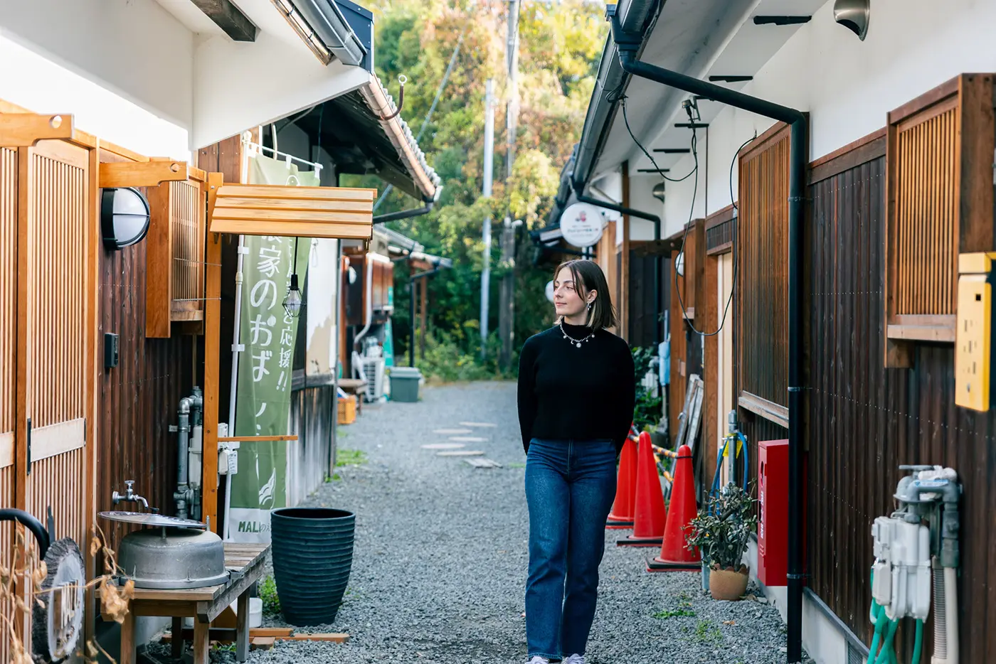 People walking along the streets of Kaizuka City