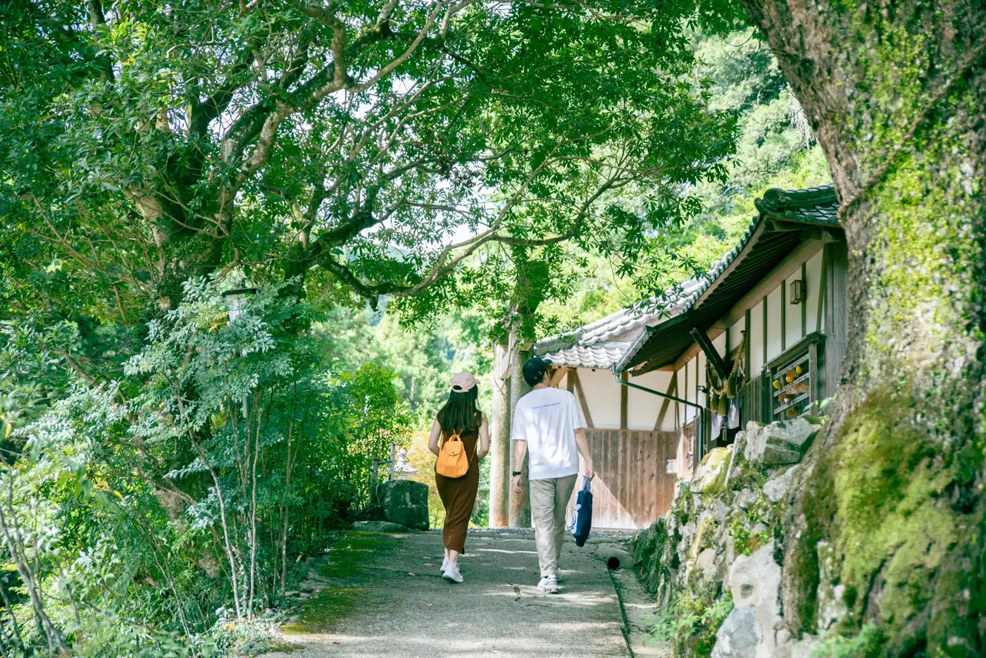 In front of the worship hall