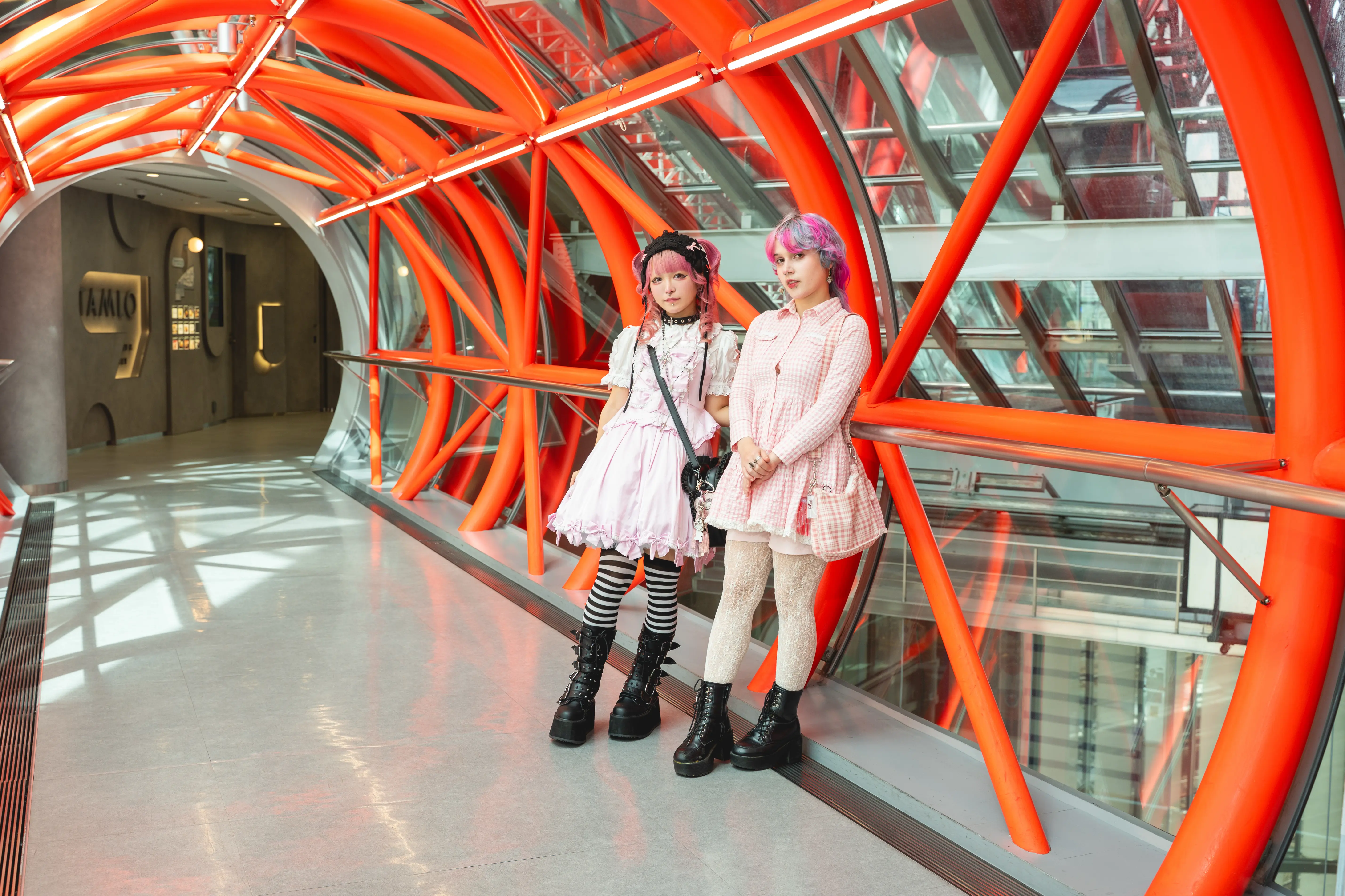 你们俩在通往 TAMLO 的走廊上的照片