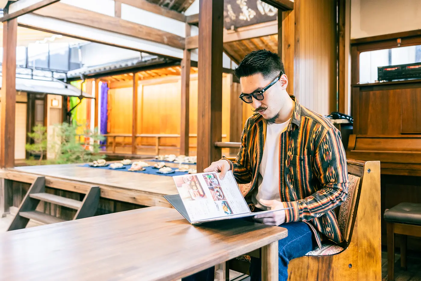 Looking at the cafe menu