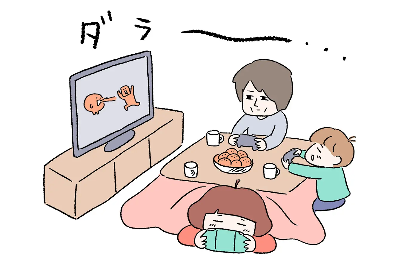 小学6年生の男の子ソウ君と、夫と暮らしています。ゲーム大好き家族で、休日はほぼコタツの中でゲームをしています。