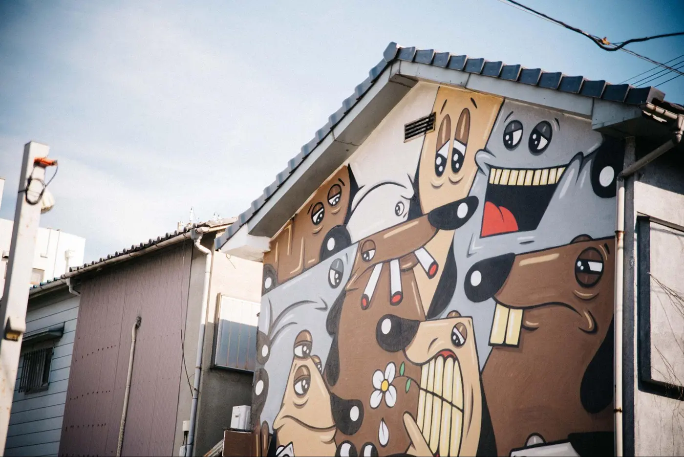 フランス出身のアーティスト・Jeremy Yamamuraによる作品。犬のキャラクター DOGZZZを一面に描いた＜作者：Jeremy Yamamura＞