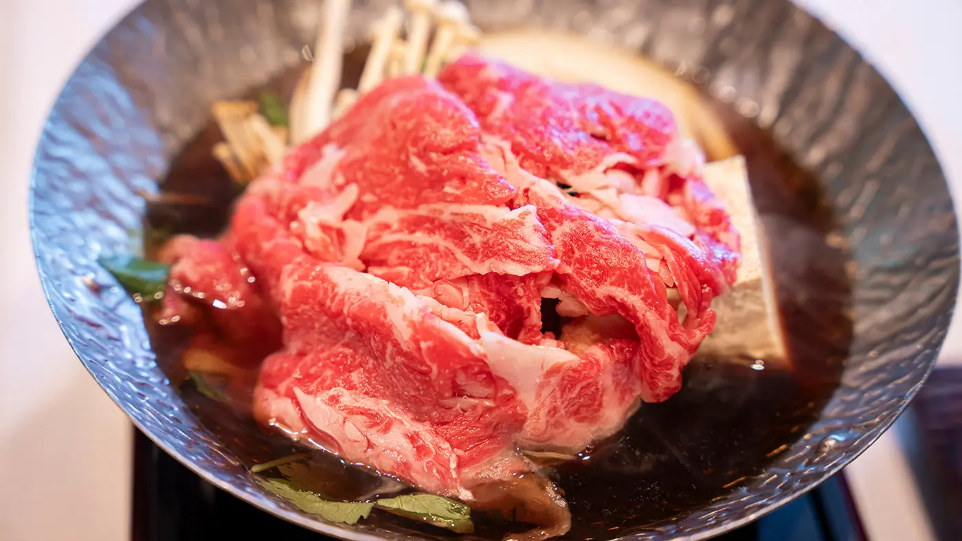 台物は、黒毛和牛のすき焼き仕立て