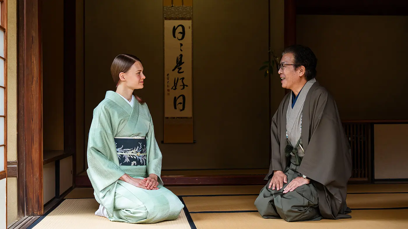 掛け軸の「日々是好日」は沢田さんが最も好きな日本語の一つだそう。