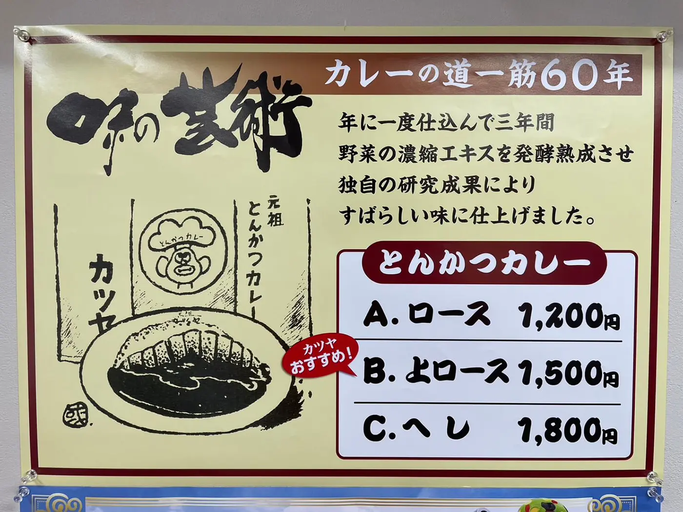 とんかつはロース、上ロース、ヘレの3種