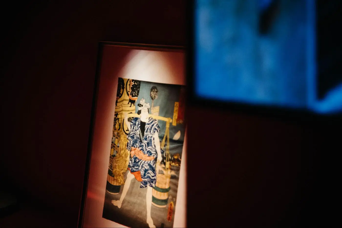 水商売にちなんで置かれている水売りの浮世絵