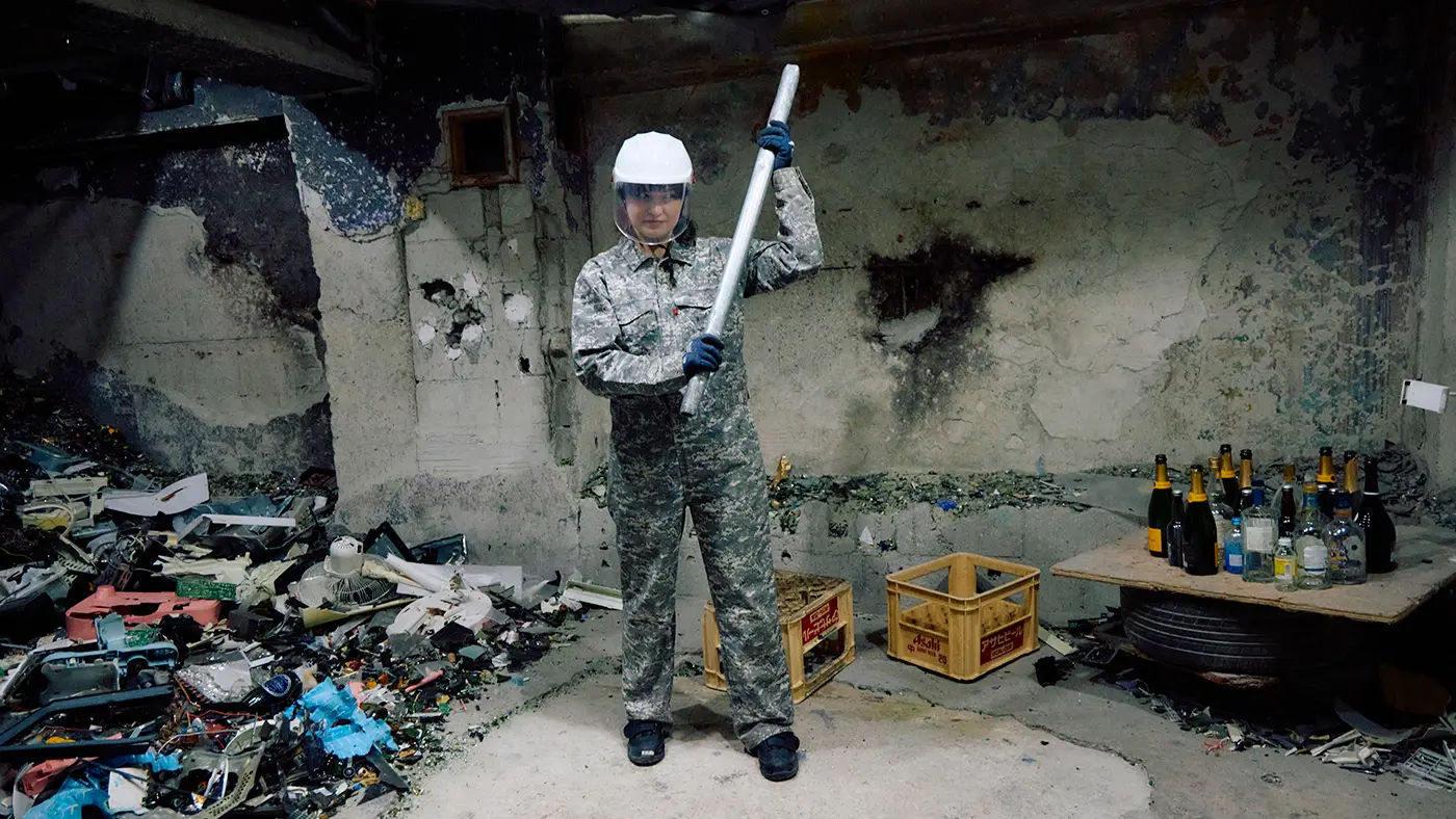 無料レンタルの防具、ヘルメット、靴で身をつつんで、準備完了！