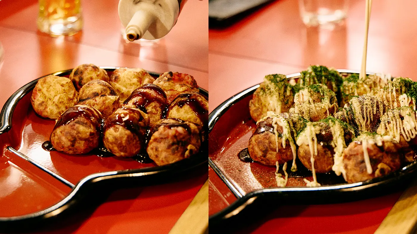 外側カリッと、中はふわとろ。1個目は何にも付けずにパクッといくのもおすすめだよ。