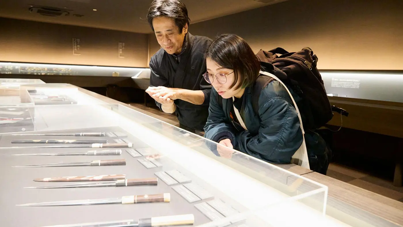 日本の多様な食文化に合わせてさまざまな専用包丁もあります、と和田さん。