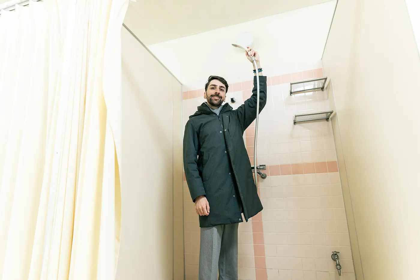 Sumo wrestlers' shower room