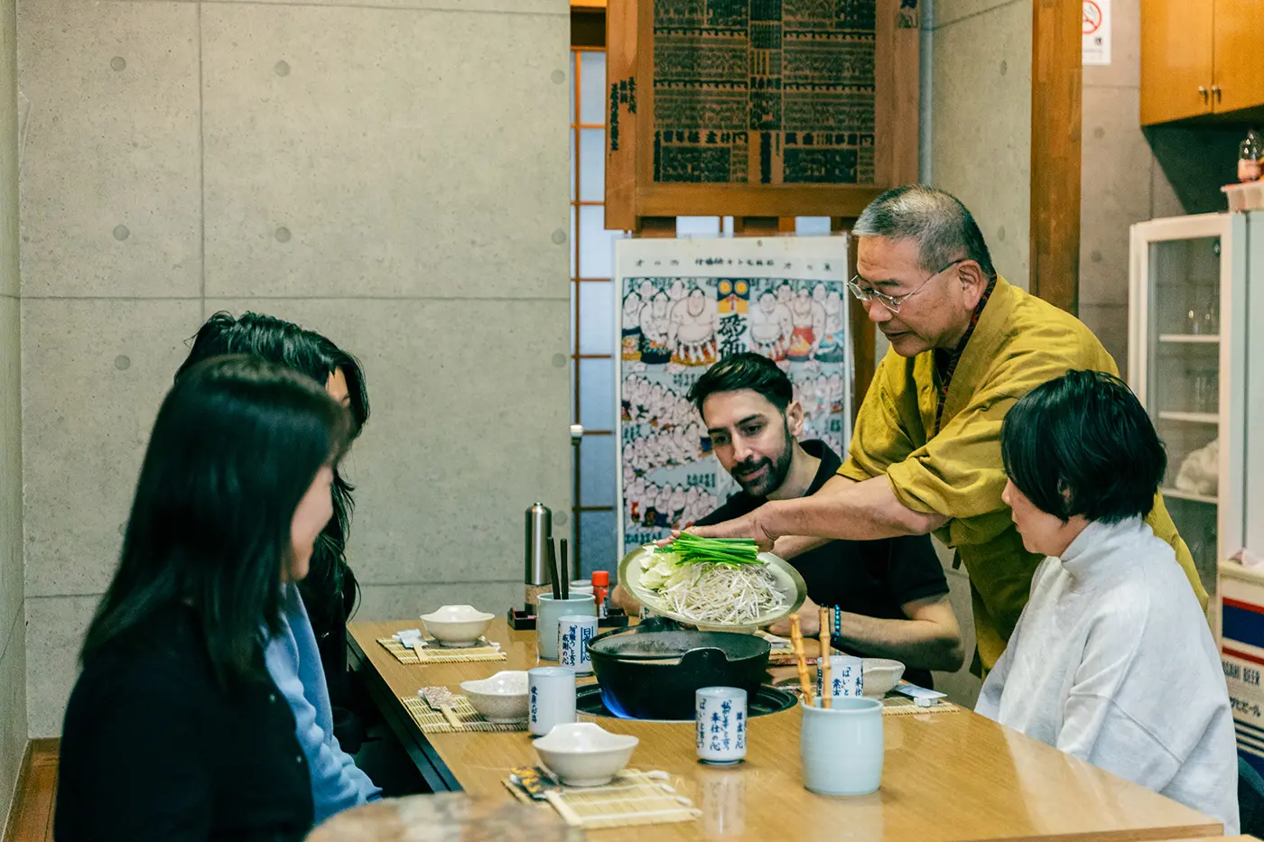 Enjoying chanko nabe