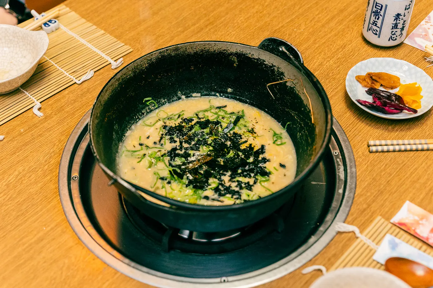 Finishing rice porridge