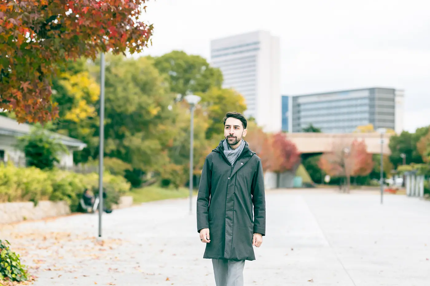 Thibault enjoying a stroll around Ohama Park