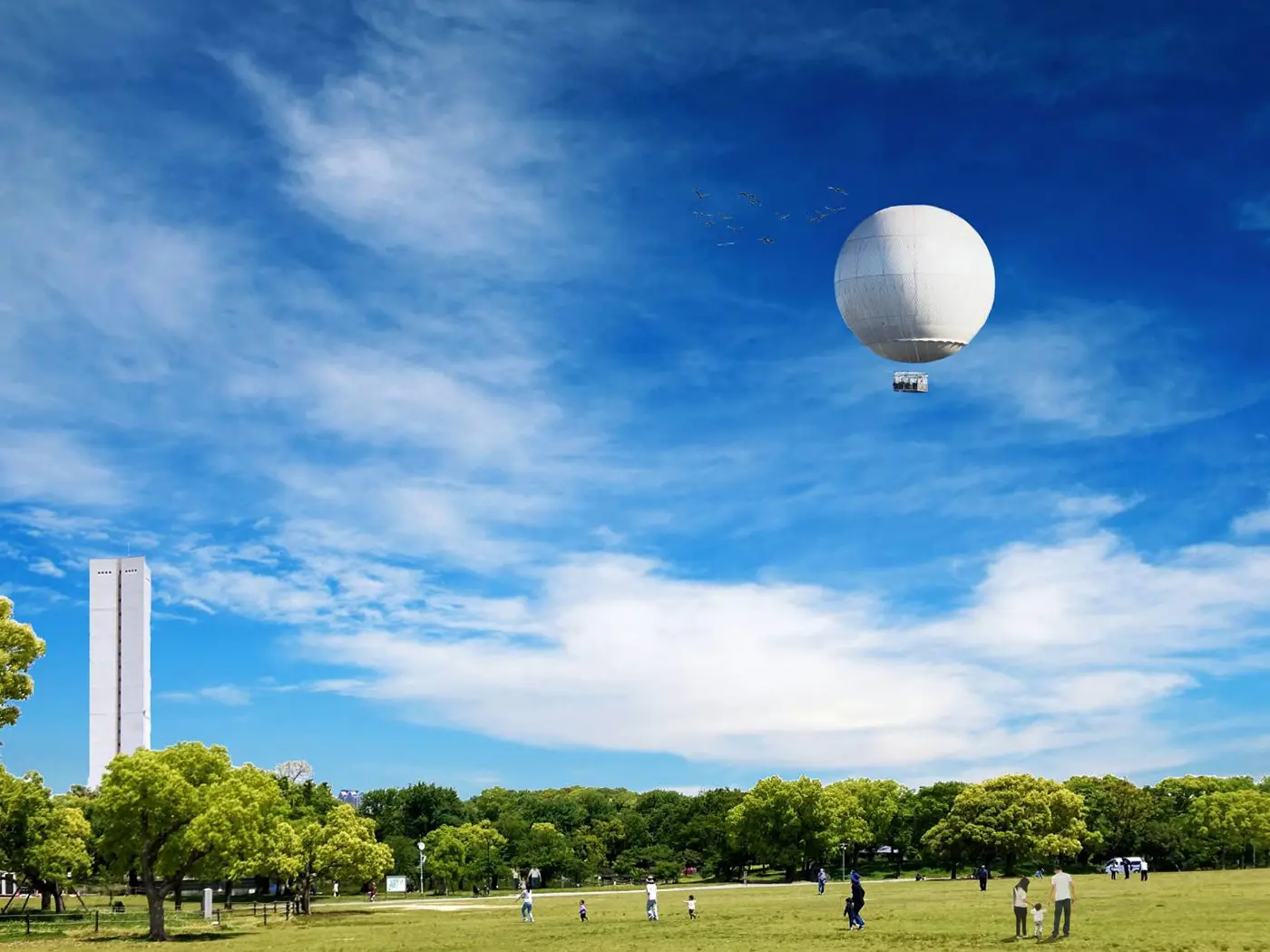 其中一项景点是乘坐热气球,您可以从离地约100米的高空欣赏世界遗产的美景(需提前预约)。(图片由堺市提供)