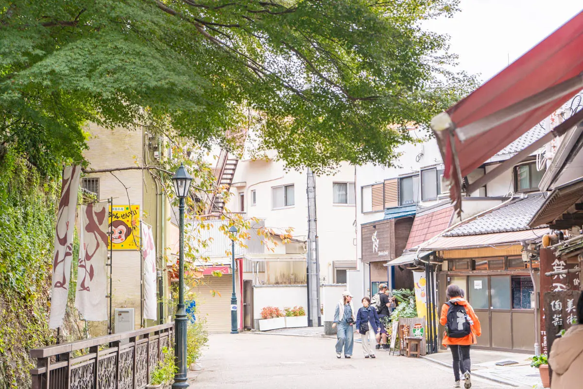 通往米努瀑布的米努瀑布步道两旁林立着餐厅、咖啡馆和纪念品商店，使其成为漫步途中休憩的理想场所。