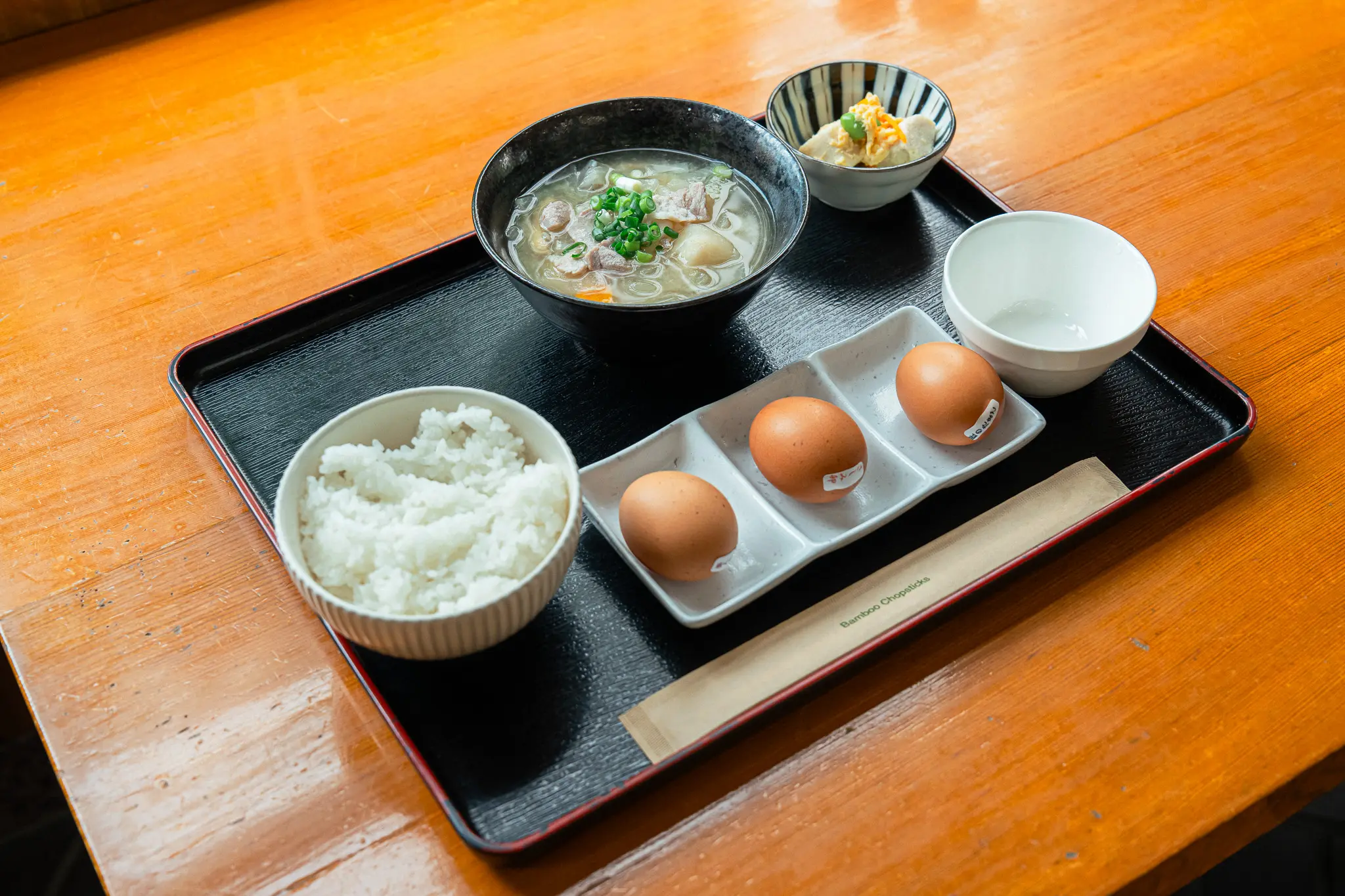 계란 뿌리 정식 계란 3개